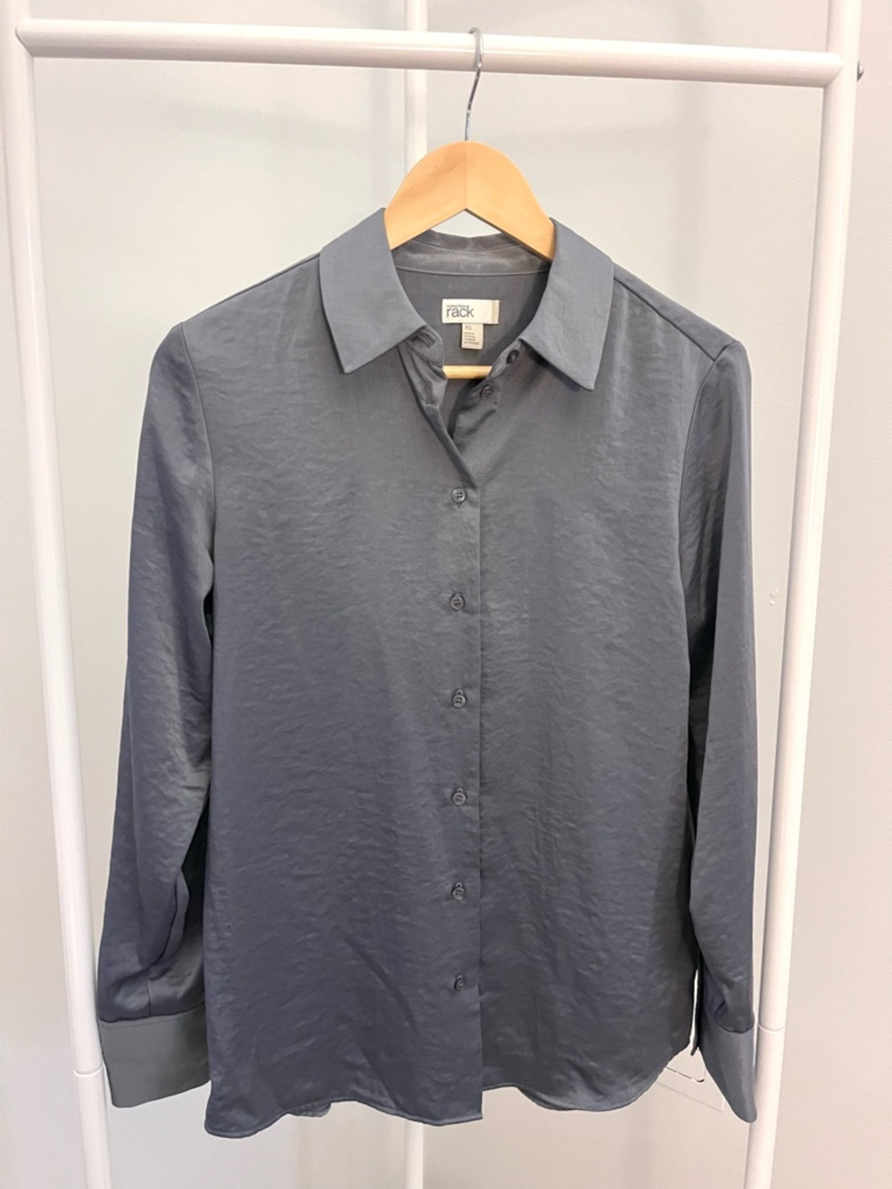 Nordstrom Rack Women’s Long Sleeve Button-Up Shirt -Blue/Grey